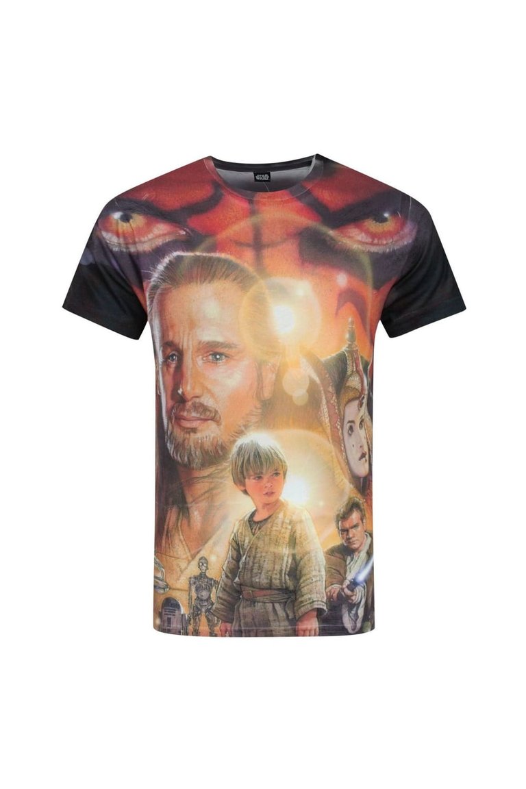 Star Wars Mens Phantom Menace Sublimation T-Shirt (Multicolored) - Multicolored