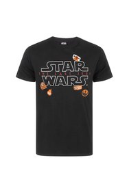 Star Wars Mens The Last Jedi Badges T-Shirt (Black) - Black