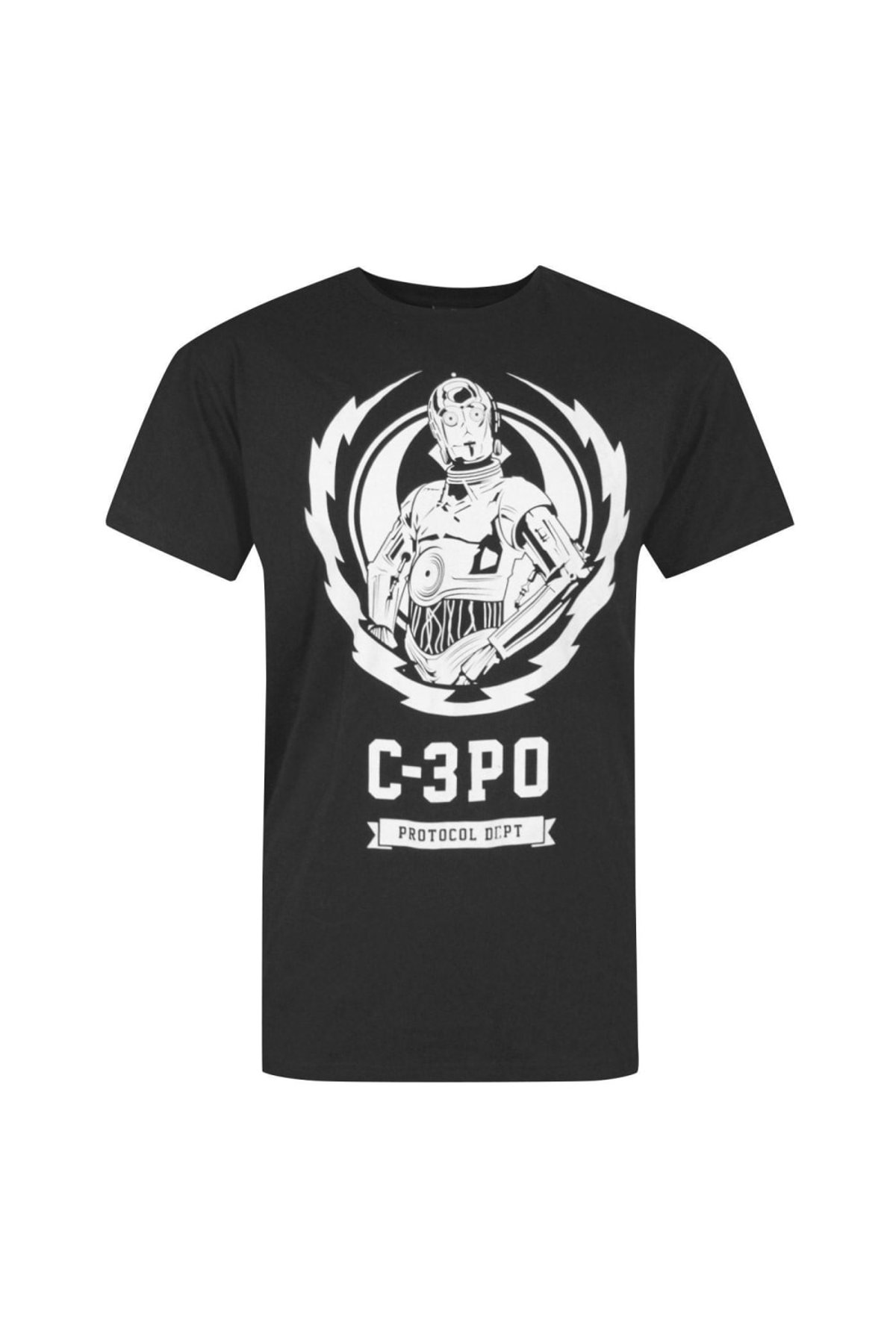 Star Wars Black Official Mens C-3PO Lightning Crest T-Shirt (Black) |  Verishop