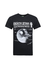 Star Wars Official Mens Haynes Manual Death Star T-Shirt (Black) - Black