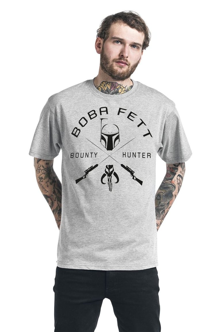 Star Wars Unisex Adult Boba Fett T-Shirt (Gray Heather)