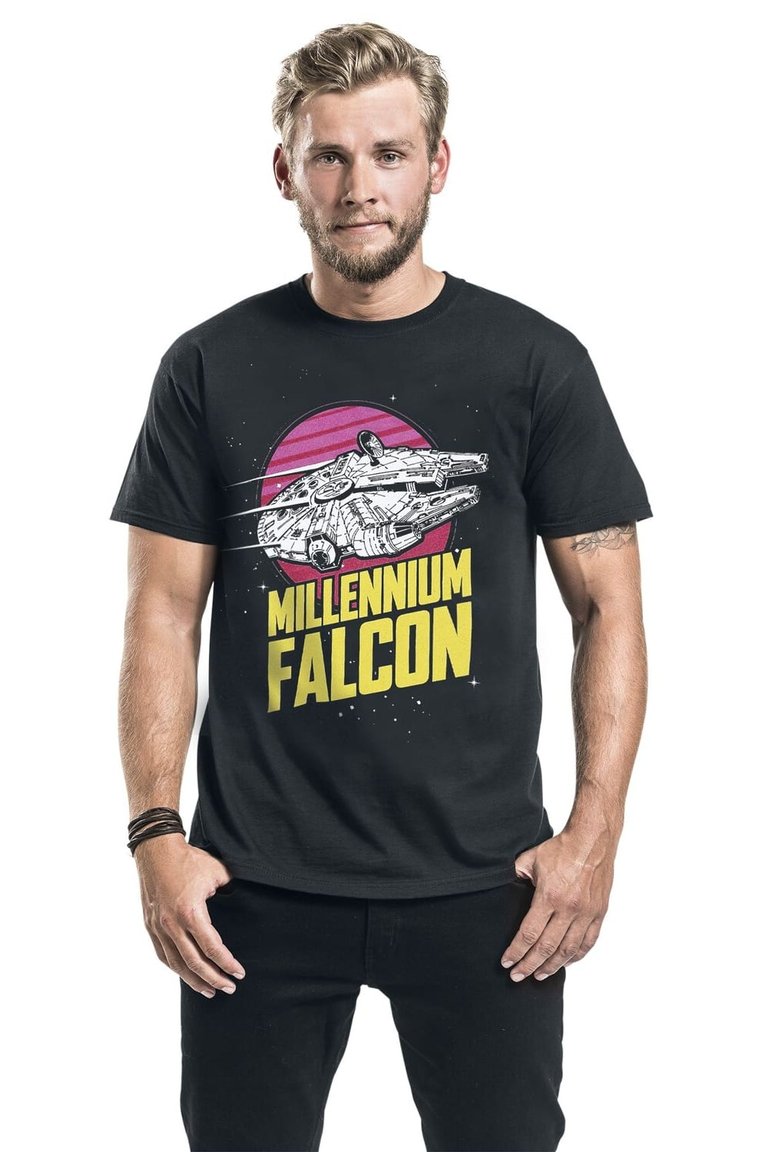 Star Wars Unisex Adult Millennium Falcon T-Shirt (Black)