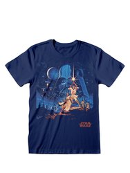 Star Wars Unisex Adult Poster T-Shirt (Navy) - Navy
