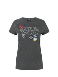 Star Wars Womens/Ladies Badges T-Shirt (Black) - Black