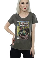 Star Wars Womens/Ladies Boba Fett Comic T-Shirt (Charcoal)