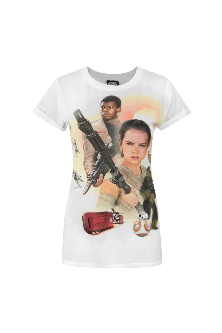 Star Wars Womens/Ladies Force Awakens Heroes Sublimation T-Shirt (White) - White