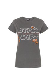 Star Wars Womens/Ladies The Last Jedi Badges T-Shirt (Charcoal) - Charcoal