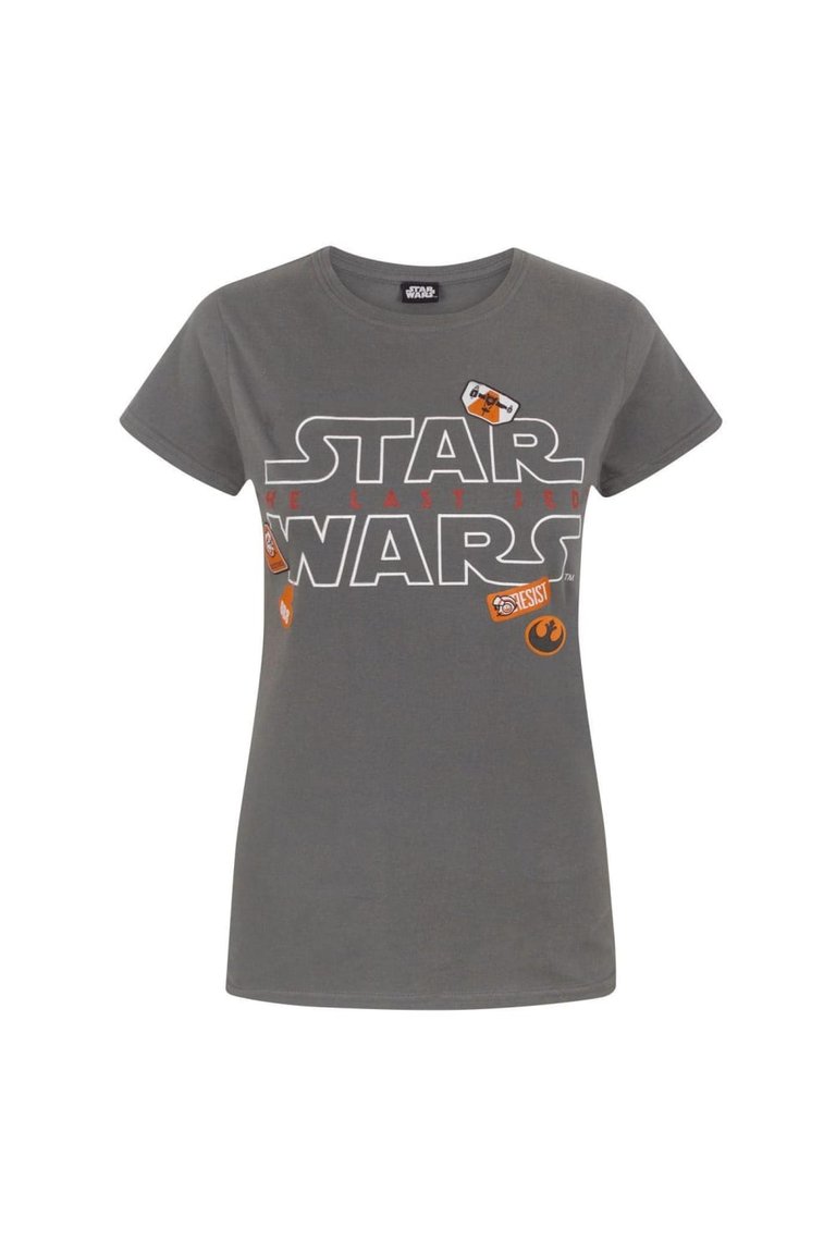 Star Wars Womens/Ladies The Last Jedi Badges T-Shirt (Charcoal) - Charcoal