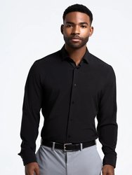 Men's Black Long-Sleeve Dress Shirt - Black