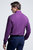 Men's Plum Purple Long Sleeve Geo Dress Shirt