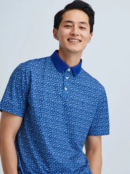 Oceaya Polo Classic Fit - Navy Teal Floral