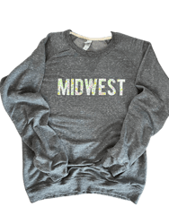 Floral Midwest Crew Sweatshirt - Grey
