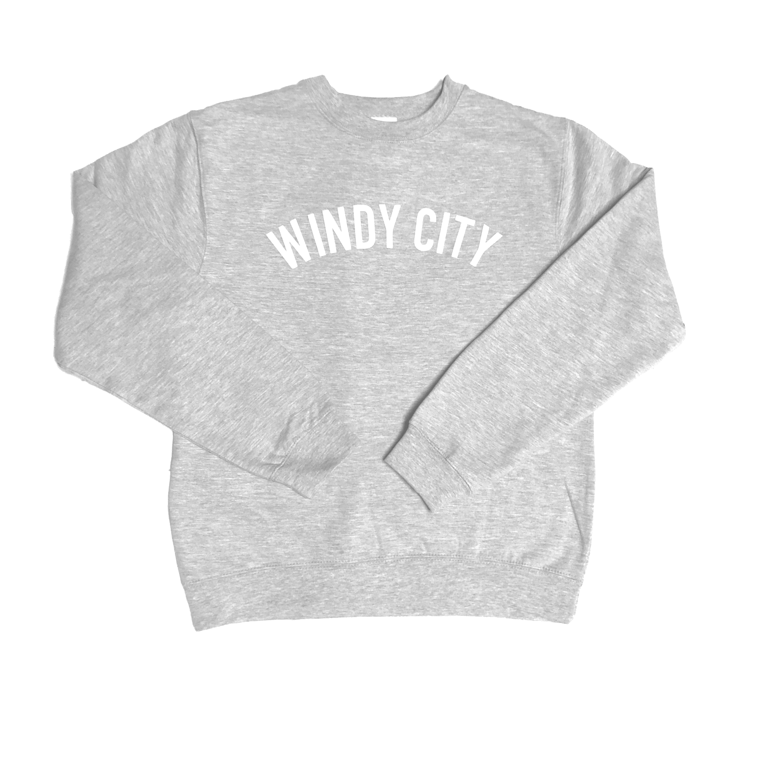 Windy City Adult Crew Sweatshirt - Grey