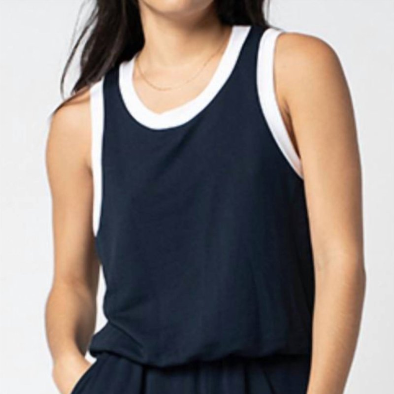 Shop Stateside Color Block Bubble Top In New Navy In Blue