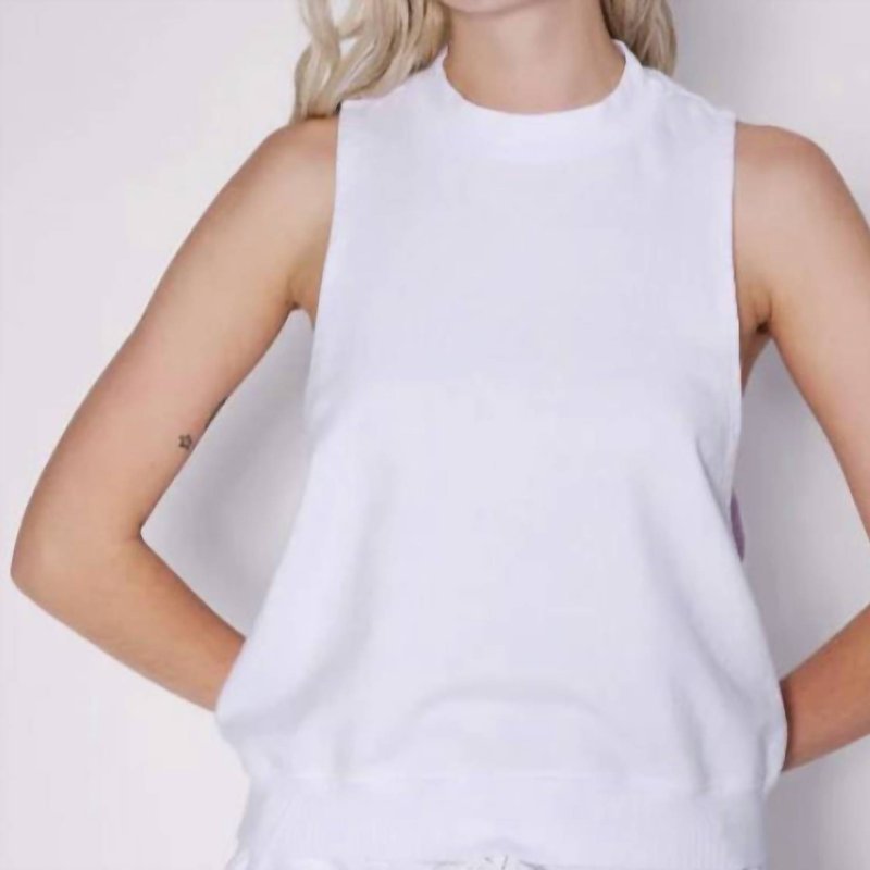 Shop Stateside French Terry Sleeveless Sweatshirt In White