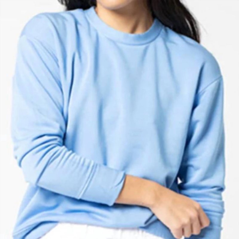 Stateside Supima Slub Jersey Sweatshirt Tee In Crystal Blue (color Of The Lighter Picture)