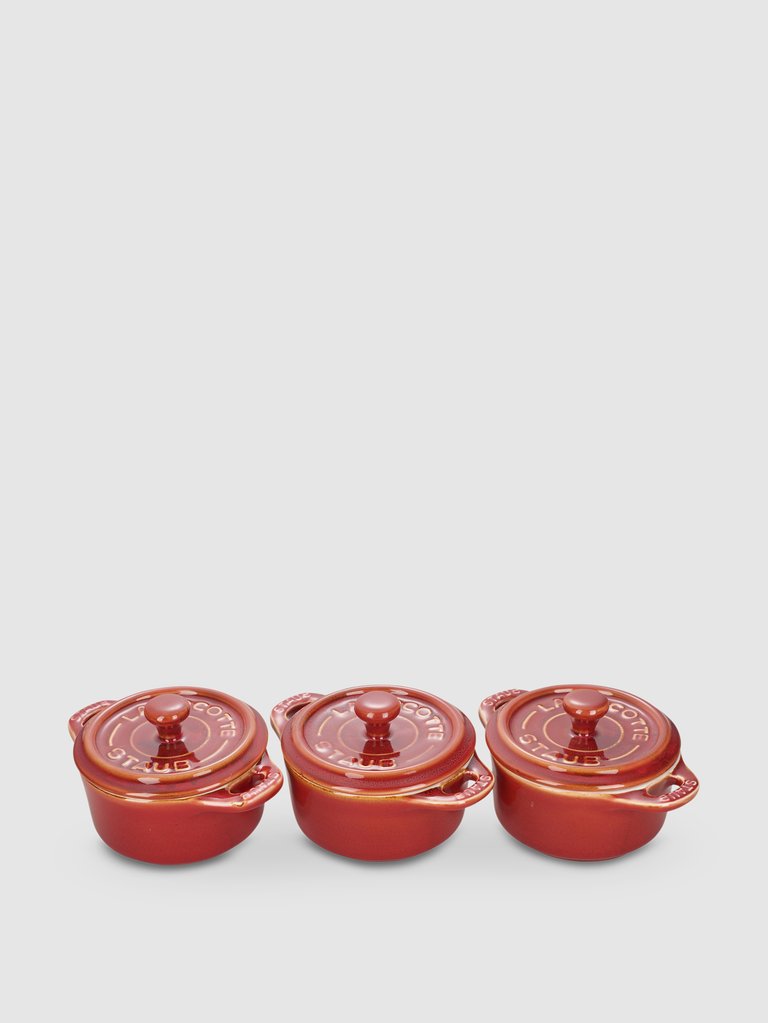 3-Piece Mini Round Cocotte Set
