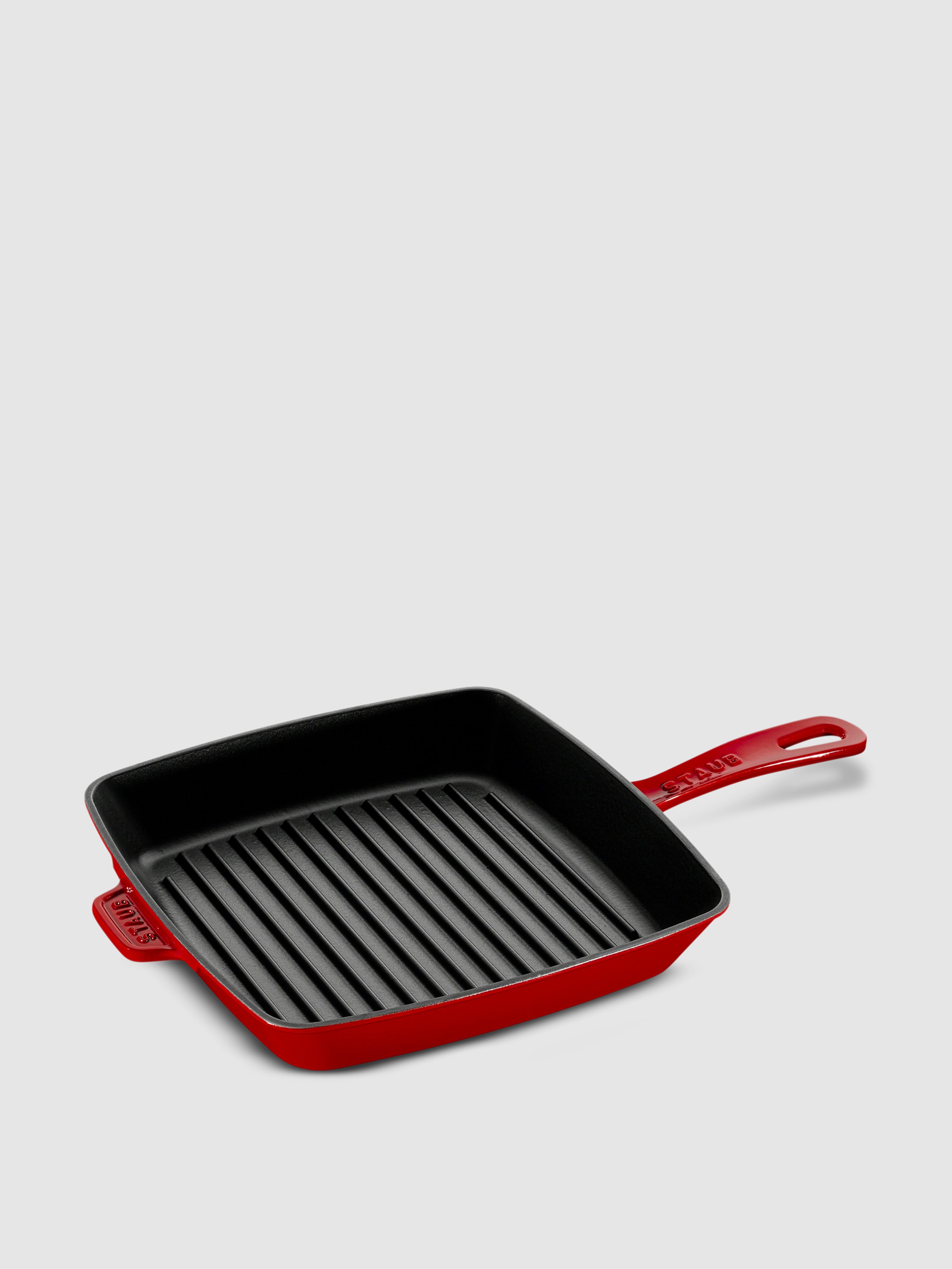 Staub Square Grill Pan In Cherry