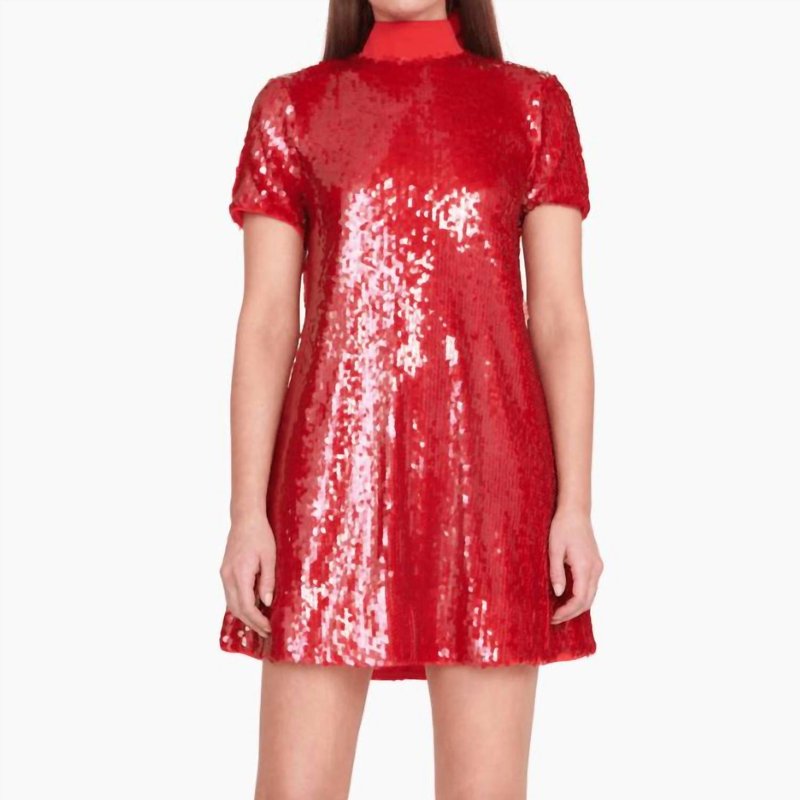 Staud Mini Ilana Dress In Poinsettia In Red