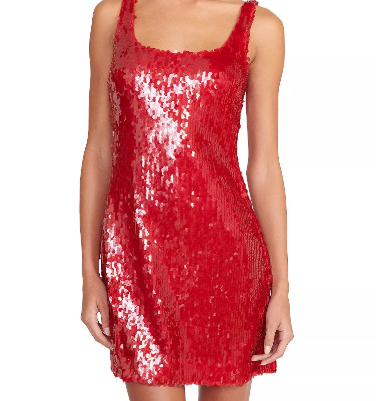 Shop Staud Women Eclipse Polyester Sleeveless Mini Dress Poinsettia In Red
