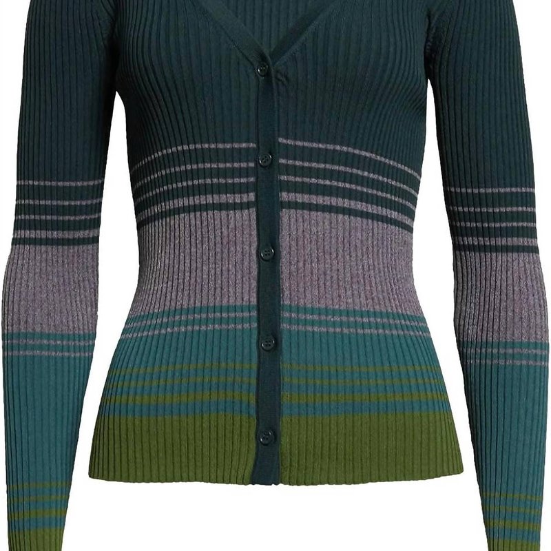 Staud Women's Cargo Color Block Ribbed Sweater In Green