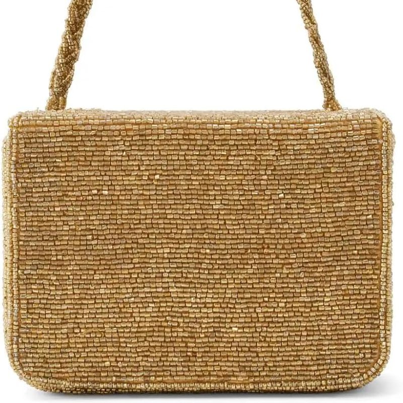 Shop Staud Women's Gold Carmen Beaded Box Bag