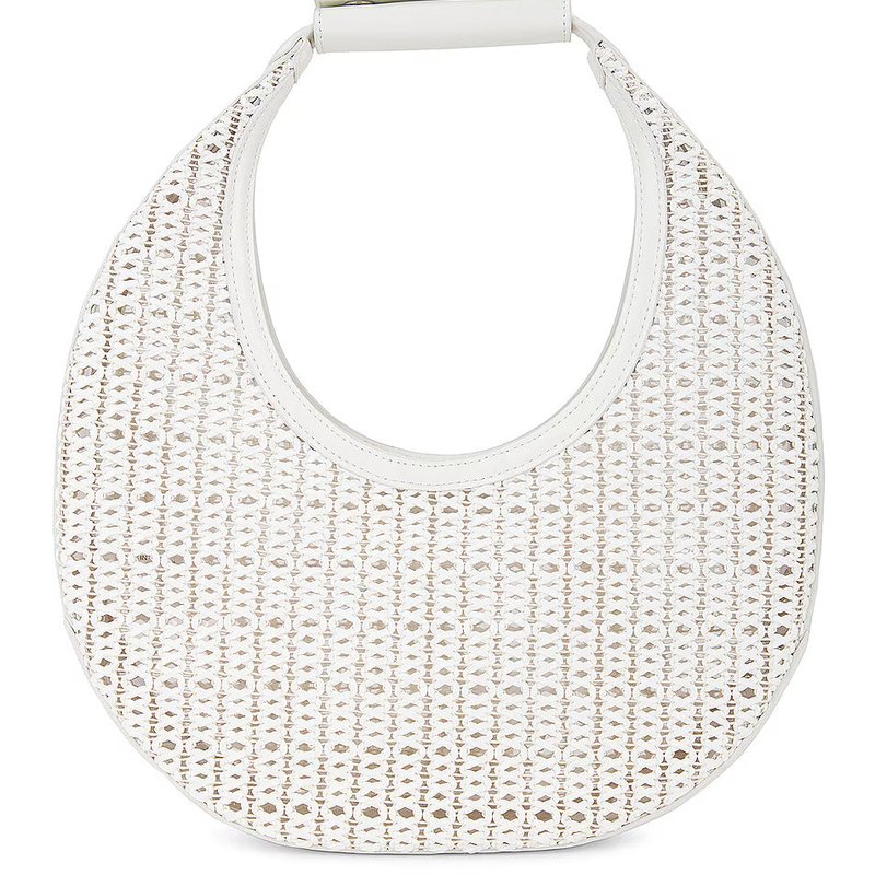 Shop Staud Women's Moon Woven Tote Bag In White