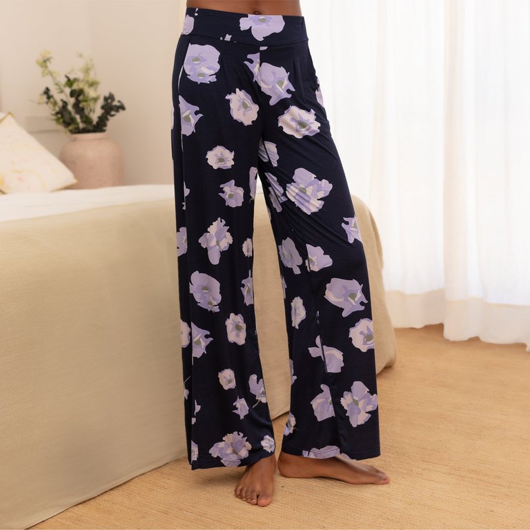 Women Wide Pants - Night Bloom