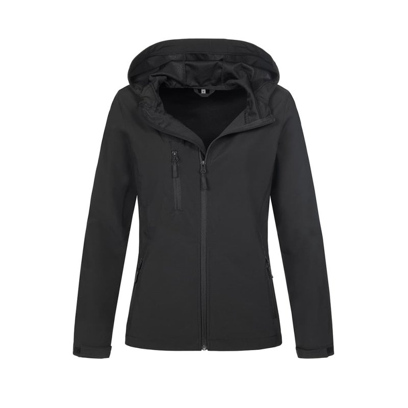Stedman Active Stedman Womens/ladies Active Softest Shell Hooded Jacket (black Opal)