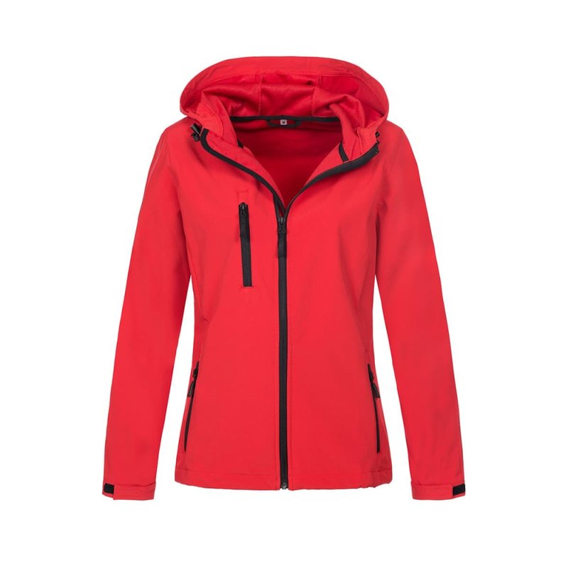 Stedman Active Stedman Womens/ladies Active Softest Shell Hooded Jacket (crimson Red)