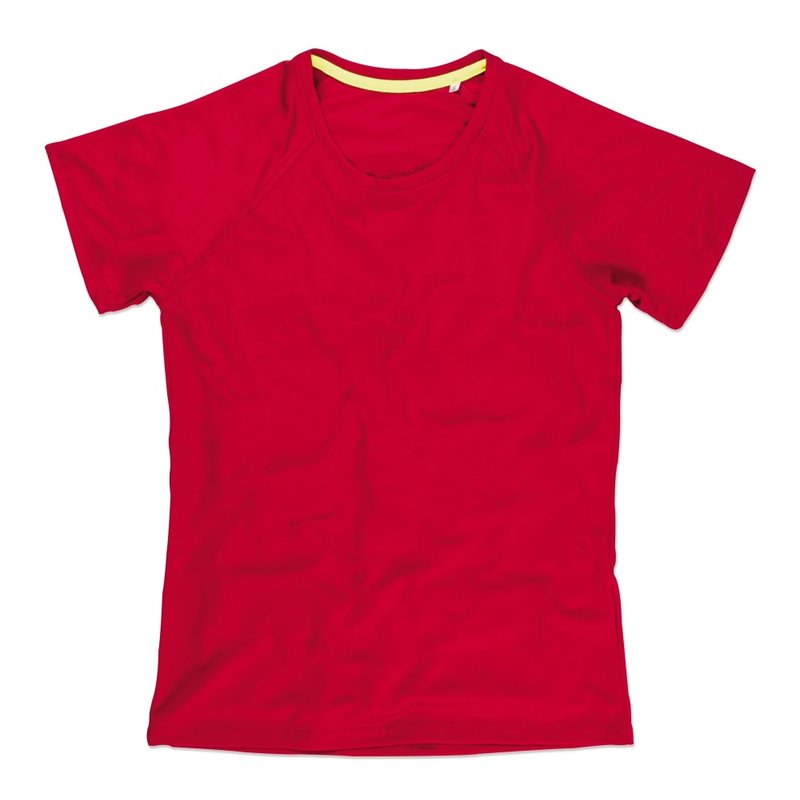 Stedman Active Stedman Womens/ladies Raglan Mesh T-shirt (crimson Red)