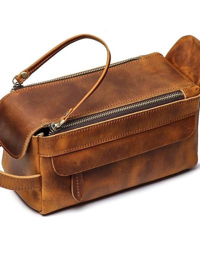 Steel Horse Leather Dado Dopp Kit Handmade Leather Toiletry Bag product