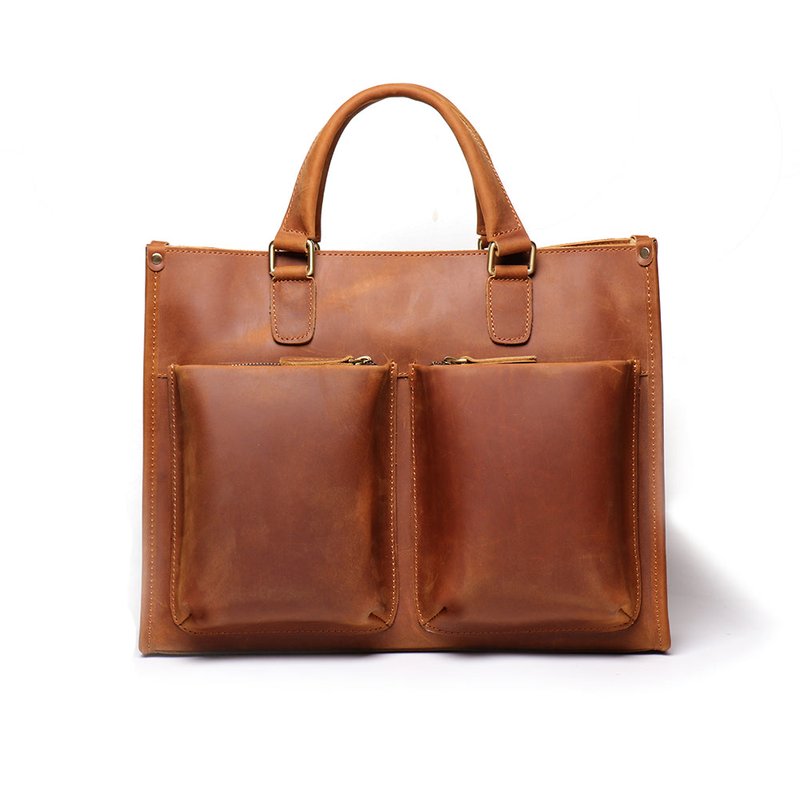 Steel Horse Leather The Dagmar Leather Briefcase | Vintage Leather Messenger Bag In Brown