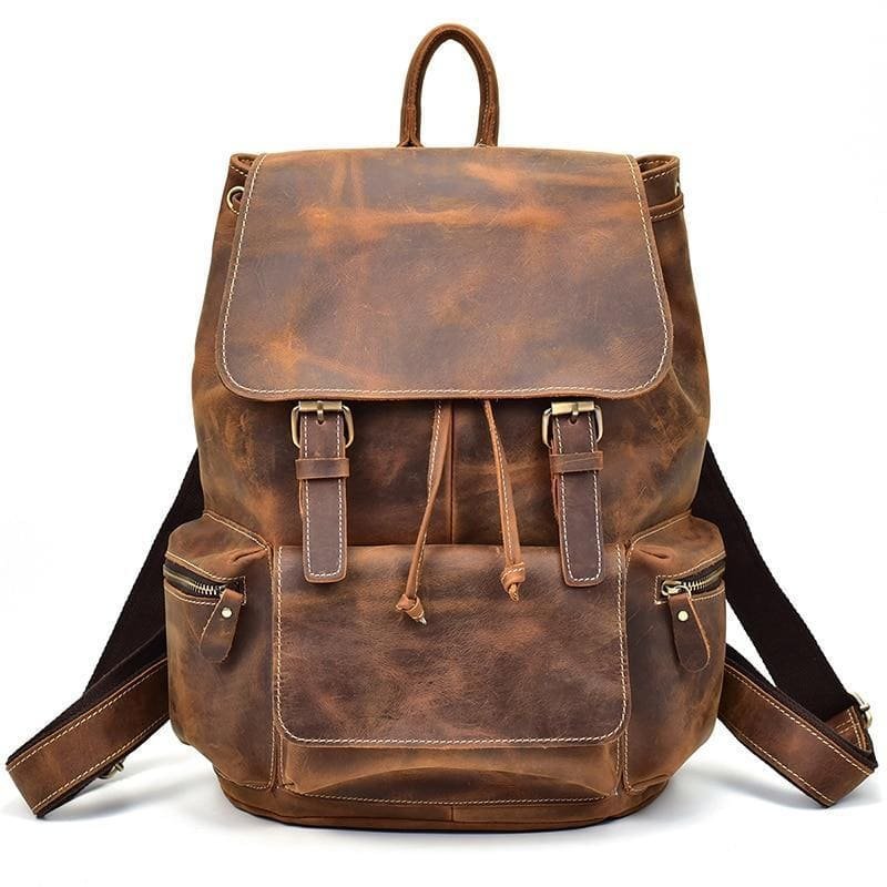 Shop Steel Horse Leather The Hagen Vintage Leather Backpack In Brown