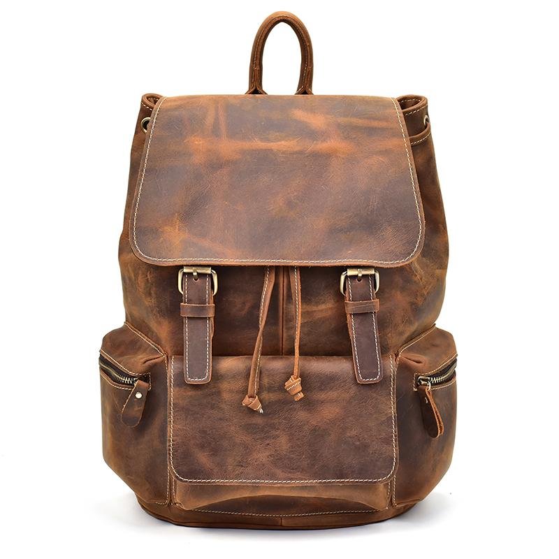 Steel Horse Leather The Hagen Vintage Leather Backpack In Brown