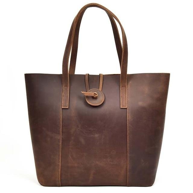 Steel Horse Leather The Taavi Handcrafted Leather Tote Bag In Brown