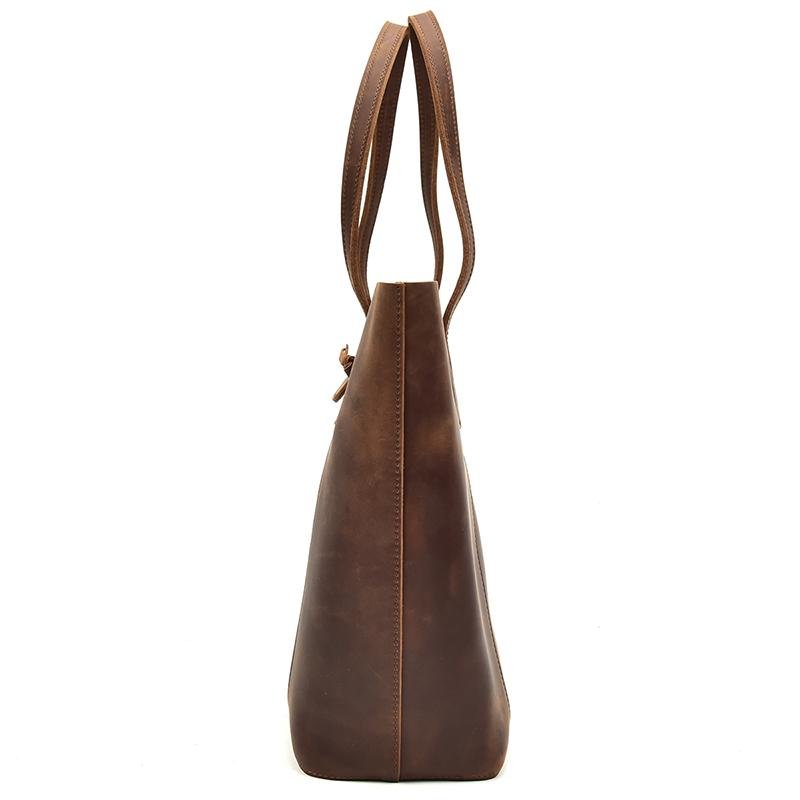 Shop Steel Horse Leather The Taavi Handcrafted Leather Tote Bag In Brown
