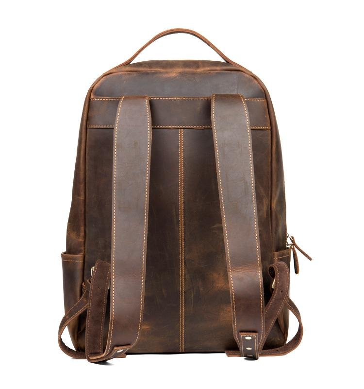 Shop Steel Horse Leather The Vernon Genuine Vintage Leather Minimalist Backpack In Brown