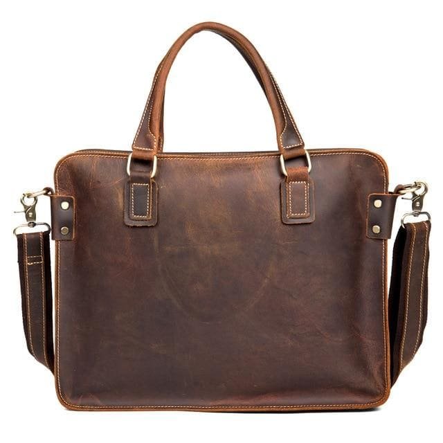 Steel Horse Leather The Viggo Briefcase | Genuine Leather Messenger Bag In Brown