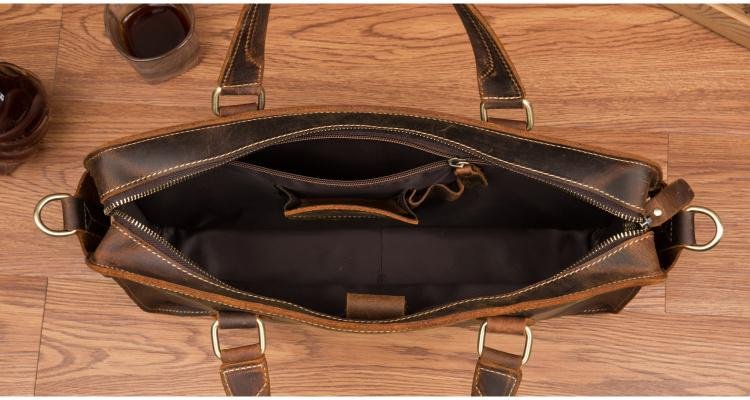 Shop Steel Horse Leather The Viggo Briefcase | Genuine Leather Messenger Bag In Brown