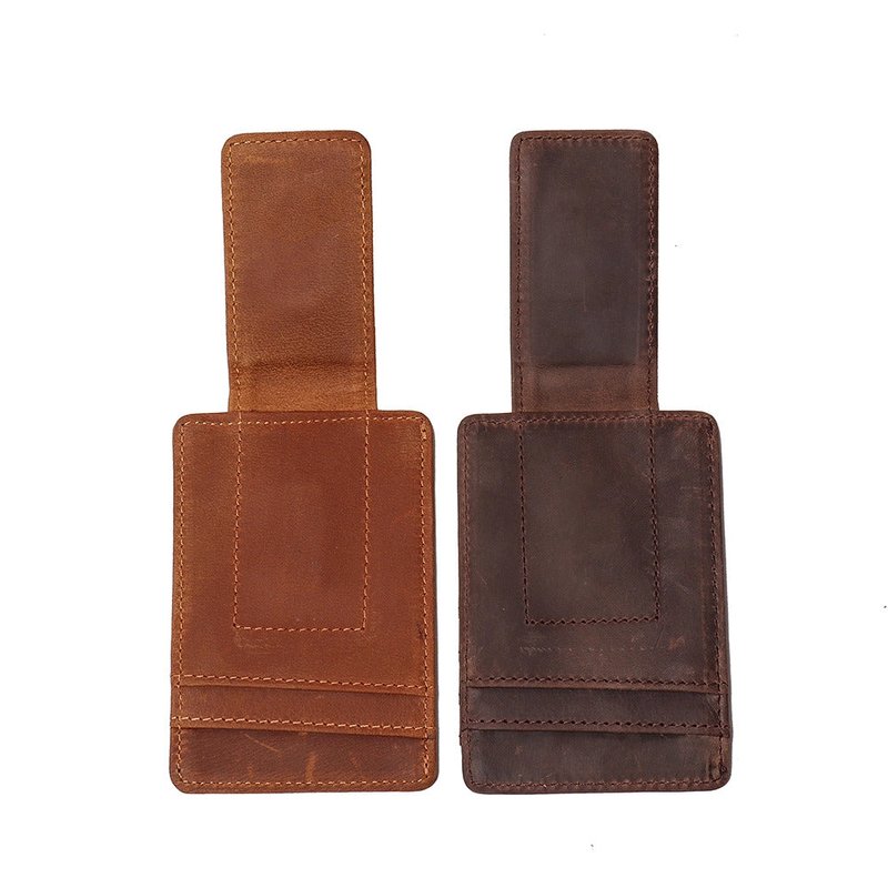 Shop Steel Horse Leather The Walden Handmade Leather Front Pocket Wallet With Money Clip In Brown