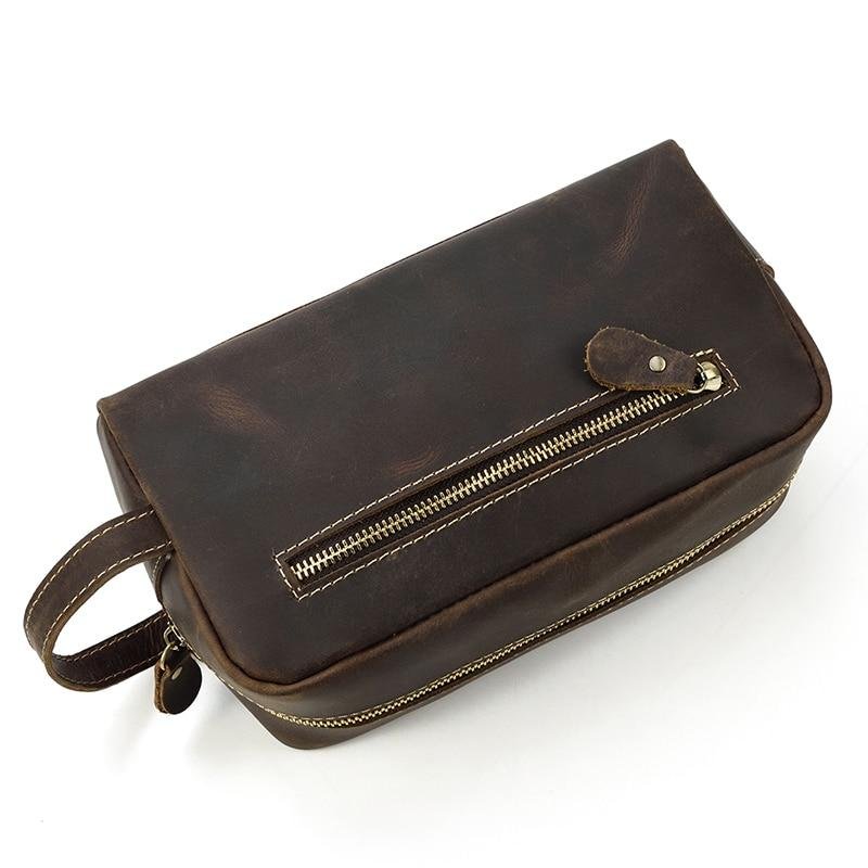 Steel Horse Leather The Wanderer Toiletry Bag | Genuine Leather Toiletry Bag In Brown