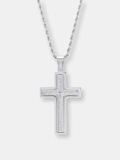 Steeltime Lords Prayer Spinner Cross Pendant Necklace product
