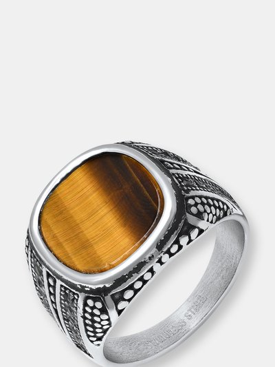 Steeltime Tiger Eye Statement Ring product