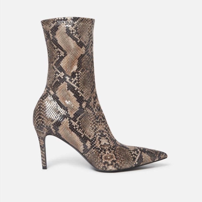 Shop Stella Mccartney Iconic Python Print Ankle Boot In Brown