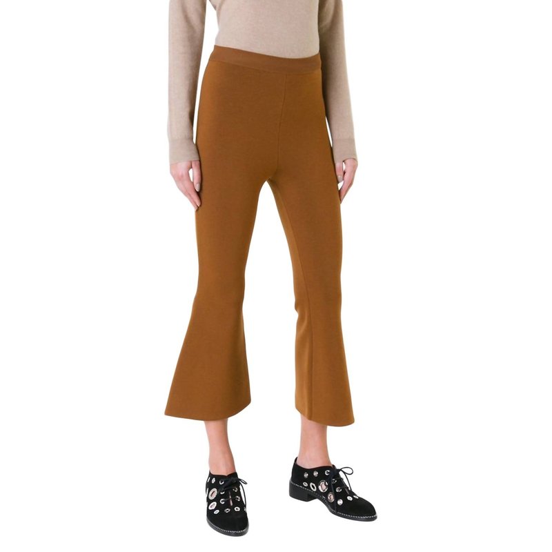 Shop Stella Mccartney Strong Lines Wool Blend Pants In Brown