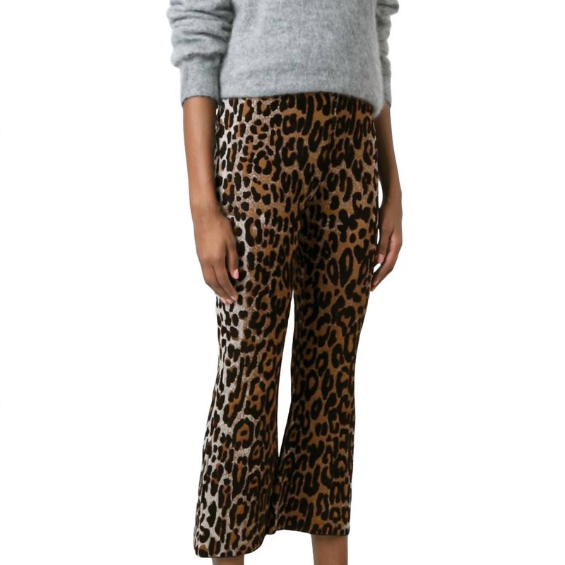 Shop Stella Mccartney Women Leopard Cropped Flared Pants In Black