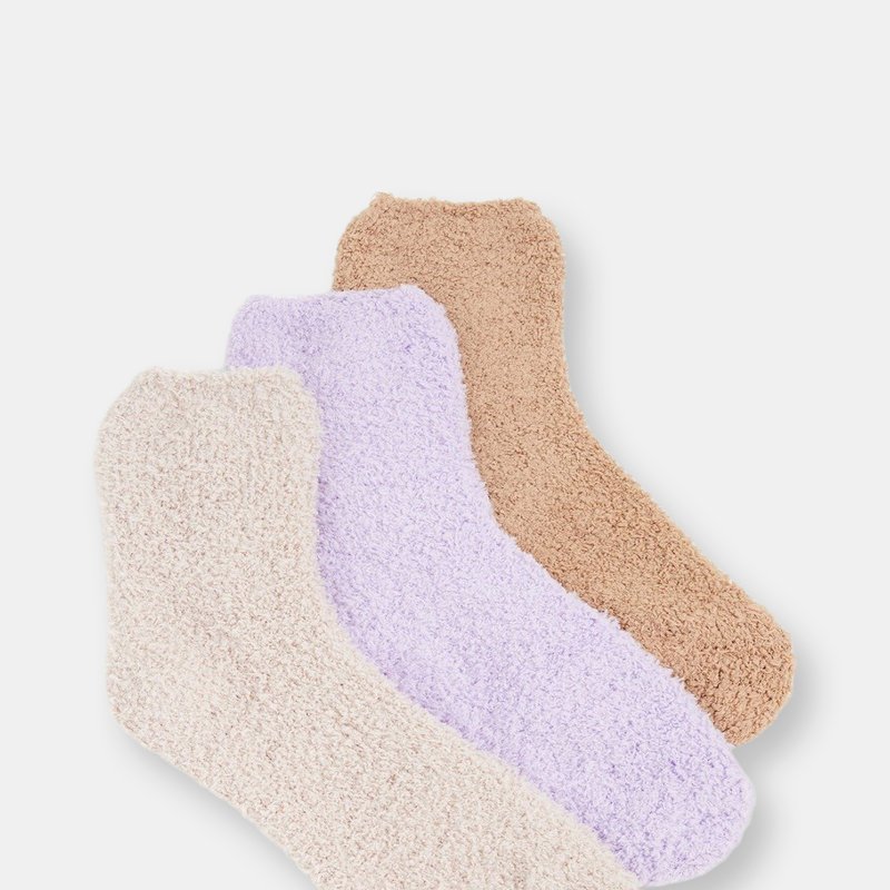 Stems Cozy Ankle Three Pack In Lavender