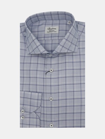Stenstroms Stenstroms Men's Light Blue Checked Fitted Body Shirt Casual Button-Down product
