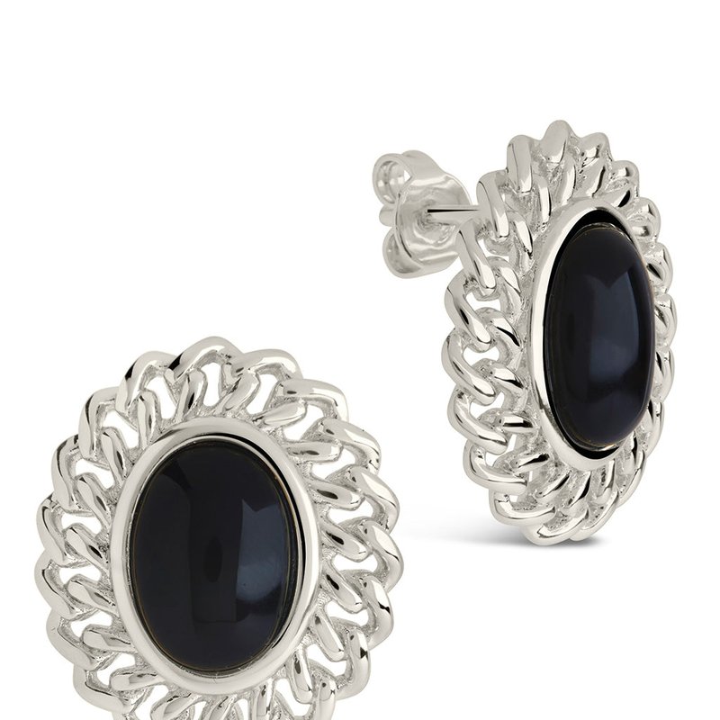 Shop Sterling Forever Ainsley Studs In Grey